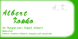 albert kopko business card